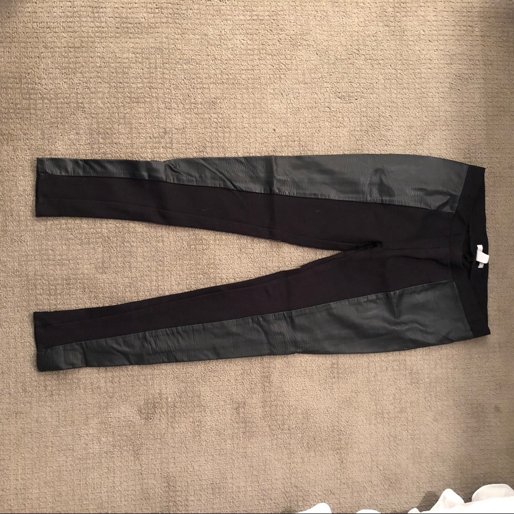 Half leather leggings